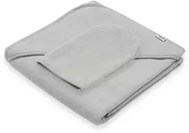 Kūdikių frotinis rankšluostis su gobtuvu New Baby BASIC 80x80 pilkas