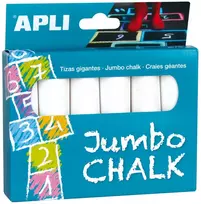 APLI Kids milžiniškos kreidos, 6 vnt. (baltos)