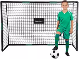 Bauerkraft Metaliniai futbolo vartai su treniruočių tinkleliu žaidimui futbolu 180x120x60 cm juodos ir žalios spalvos