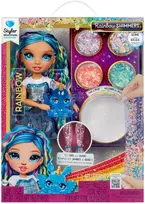 Rainbow High mados lėlė Rainbow Shimmers su gleivių masė Skyler (mėlyna)