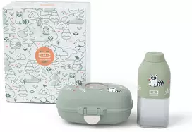 Monbento lunchbox i butelka vaikams Gram Žalias Raccoon