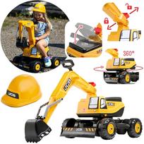 FALK JCB DIGGER ekskavatorius su besisukančiu geltonu judančiu kaušu