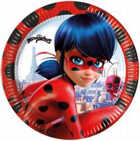Stebuklingų „Ladybug“ gimtadienio lėkštutės 23 cm 8 vnt.