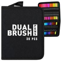 Dvipusiai Akriliniai Flomasteriai Dual Brush Pen – 36 Spalvos