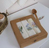 Textile Idea virtuvinių rankšluosčių rinkinys Waffle Pavasario gėlės