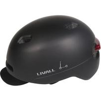 Livall C21 Midnight Black L miesto dviratininko šalmas su stabdžių žibintu ir susidūrimo jutikliu
