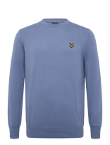 Lyle & Scott - Cotton Merino Crew Neck Jumper - Apvalios apykaklės megztinis - Mėlyna