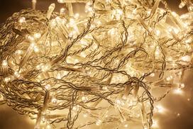 Šviesos užuolaida 5m (330LED), šilta balta spalva, IP44