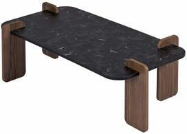 Kavos staliukas Nordure Renard, juoda sp./riešuto sp., 60 cm x 120 cm x 35 cm