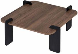 Kavos staliukas Nordure Marais, juoda sp./medžio sp./riešuto sp., 90 cm x 90 cm x 35 cm