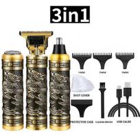 Barzdaskutė 3 viename „Dragon-Design“ skutimosi rinkinys, USB, galingas variklis