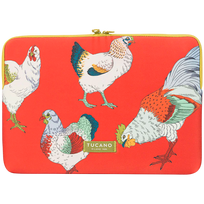 TUCANO SLEEVE SCHIZZO MacBook Air 15/ Laptop 13/ Laptop 14, FAUNA GALLINE ORANGE