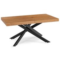 HAMPTON stačiakampis ištraukiamas stalas, 160–240 cm, ąžuolo/juodos spalvos, moderniam lofto stiliaus valgomajam