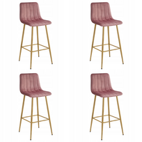 Baro kėdė POZZA, veliūrinė, tamsiai rožinė, 102 × 43 × 49 cm, 4 vnt.
