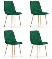 Kėdė TURIN su veliūriniu apmušalu, tamsiai žalia, 87,5 × 44,5 × 53 cm