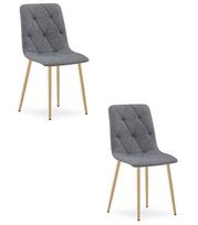 Kėdė su metalinėmis medienos imitacijos kojomis, tamsiai pilka, 87 × 44,5 × 54,5 cm, 2 vnt.