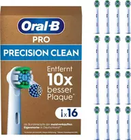 Dantų šepetėlis Oral-B PRO Precision Clean dantų šepetėlio galvutės – baltos – 16 vnt. pakuotėje