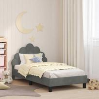 Lova Vaikiška lovos konstrukcija su galvūgaliu Tamsiai pilka Aksomas