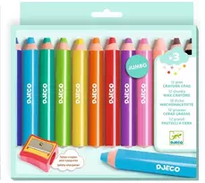 Djeco Spalvoti pieštukai vaikams (12 vnt. + drožtukas)