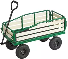 Vaikiškas traukiamas vežimėlis su mediniu sulankstomu skydeliu ir rankena. apkrova iki 250 kg
