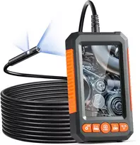 Endoskopo kamera Luce boroskopas a dvigubu lęšiu con kabeliu 5 m Scheda 32GB ekranu 109 mm 1080P Luci LED Zoom 4X Telecamera a Serpente Impermeabile IP67 Idraulica Telecamera Ispezione