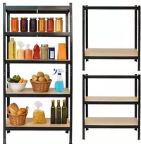 Bauerkraft Metalinė sandėlio lentyna juoda 2in1 5 šviesios lentynos 180x90x40 cm