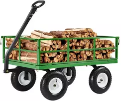 Plieninis sodo vežimėlis su ratais apkrova 54431 kg tempiamas