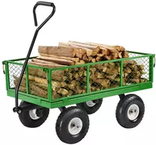Plieninis sodo vežimėlis su ratais apkrova 40823 kg tempiamas