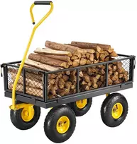 Plieninis sodo vežimėlis su ratais apkrova 2268 kg tempiamas
