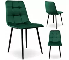 Bauerkraft Minkšta aksominė kėdė svetainei, valgomajam, aksominė velvet loft butelių žalia