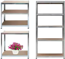 Bauerkraft Metalinė sandėlio lentyna 2in1, 5 lentynos, 180x90x40 cm