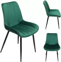 Bauerkraft Minkšta aksominė kėdė svetainei ir valgomajam velvet loft butelių žalia
