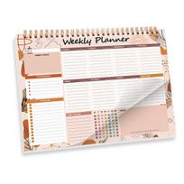 Yousheng Undated Weekly Planner B5 Weekly to Do List Notebook Spiral Binding Desk Organizer with 52 Sheets for School Task Work Schedule B beige