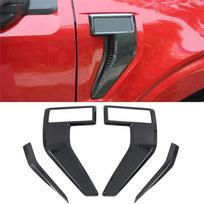 Carbon Fiber Look Side Fender Badge Emblem Cover Trims For Ford F150 F-150 2021 2022