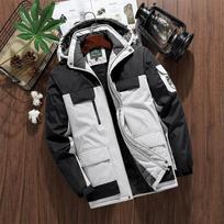Prekinis ženklas Winter Parkas Vyriškas šiltas storas vėjui atsparus striukė Vyriškas kokybiškas kelių kišenių paltas su gobtuvu Vyriški vandeniui atsparūs viršutiniai drabužiai M -9xl L