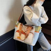 Color block casual sports gym bag - women's large capacity handbag/crossbody bag - lightweight short trip business travel bag - men's ruda