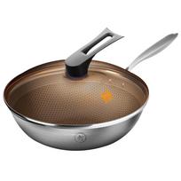 KOBACH 304 Stainless Steel Non-stick Honeycomb Wok, 32cm