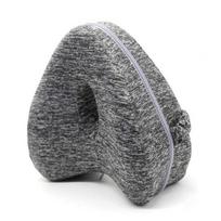 Kojų kelių pagalvė Atminties putplasčio kojų pagalvė su elastine juostele Ergonomiška kelių pagalvėlė su plaunamu šoninių pabėgių užvalkalu, malšinančiu skausmą pilka