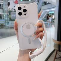 Magnetic Wrist Strap Candy Phone Case For Xiaomi Redmi Note 14 13 Pro Plus 4G 5G 12 11 10 Pro 10S Shockproof Soft Silicone Cover Redmi Note 14 (5G)
