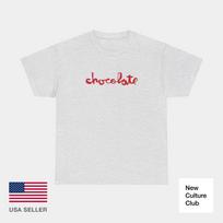chocolate skateboards Vintage Logo Red White Retro Classic Skate TShirt Print M white