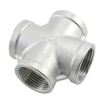 304 Stainless Steel 4-Way Connector Internal Thread Cross Joint  Pipeline Accessories 1/4" -DN8-4-Way Connector