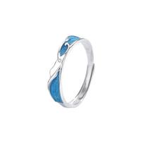 Tichya Vows of Love 999 Pure Silver Enamel Couple Rings - Niche Design, Luxurious Open Style Adjustable Open
