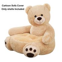 Mažas Panda Animacinis Sofa Kėdė Lokys Antis Gyvūnas Minkštas Vaikų Lokio Sofa Kėdė Ergonomiška Patogi Medvilninė Plaunama Sofa beige