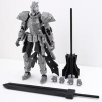 9L3D Lucky13 Silver Armor Knight Action Figure Dummy13 with TripleWeapon T13 MultiJointed 3D Printed Collectible Toy Titan13