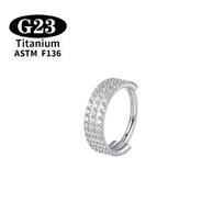 ASTM F136 Titanium Nose Ring 16G Clicker Triple Layer Zirconia  Anodized  Piercing Jewelry G23 Titanium Luxury Ear hoop earrings 1.2X8mm&Earrings&Ears