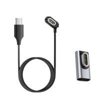 Magnetic Charging Cable and Adapter Set for Wearable Glasses, Type C 3-Pin Power Cable with 120cm Cable and LED Light sidabras