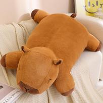 Huge Big Capybara Plush Mat Stuffed Giant Capibara Floor Lazy Sofa Cushion Riding Horse for Kids Birthday DecorativeDecor Toys about 50-60cm