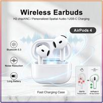 Apple AirPods 4 Bevielės ausinės Aktyvus triukšmo slopinimas Hi-Fi erdvinis garsas Automatinis susiejimas Laisvų rankų skambučiai Lengvos Kasdieniam naudojimui balta