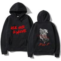 Rapper Anuel AA Men's Hoodie Men's and Women's Fashion Simple Long Sleeved Pullover Street Trend Harajuku Large Sweatshirt XS juoda