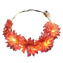 Women LED Headband Simulated Flower Shape Hairband Multiple Color Hair Hoop red